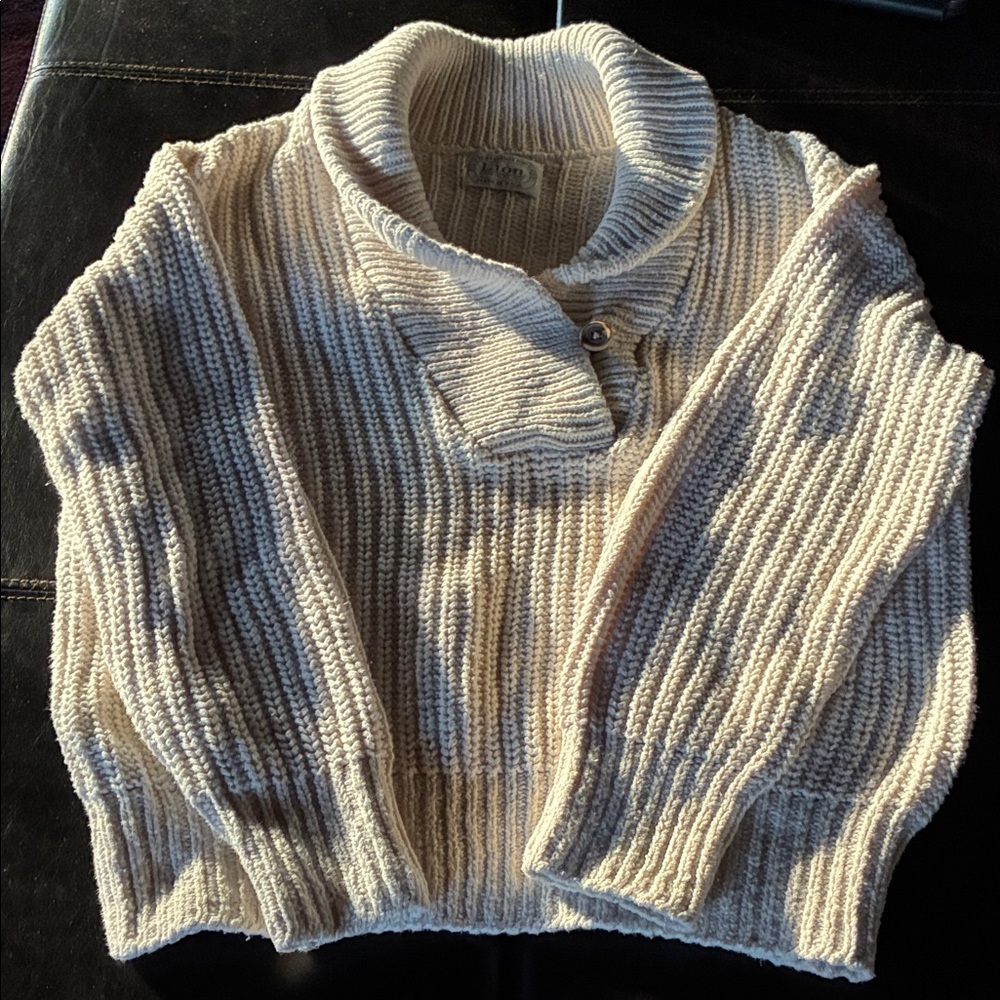 Elegant Cream Cowl Neck Sweater